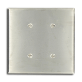 Leviton 84134-40 2-Gang 2-Blank Standard Size Metal Wallplate